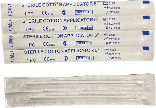 Aplicador de punta de algodón estéril