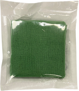 Hisopo de gasa estéril verde 10 x 10 cm 12 capas